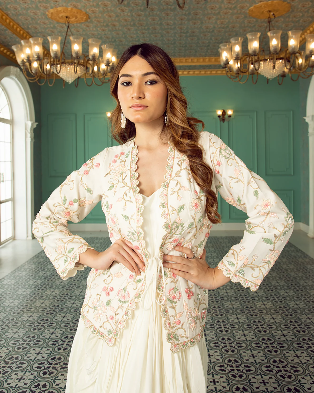 Stone White Embellished Fusion Set - Image 3
