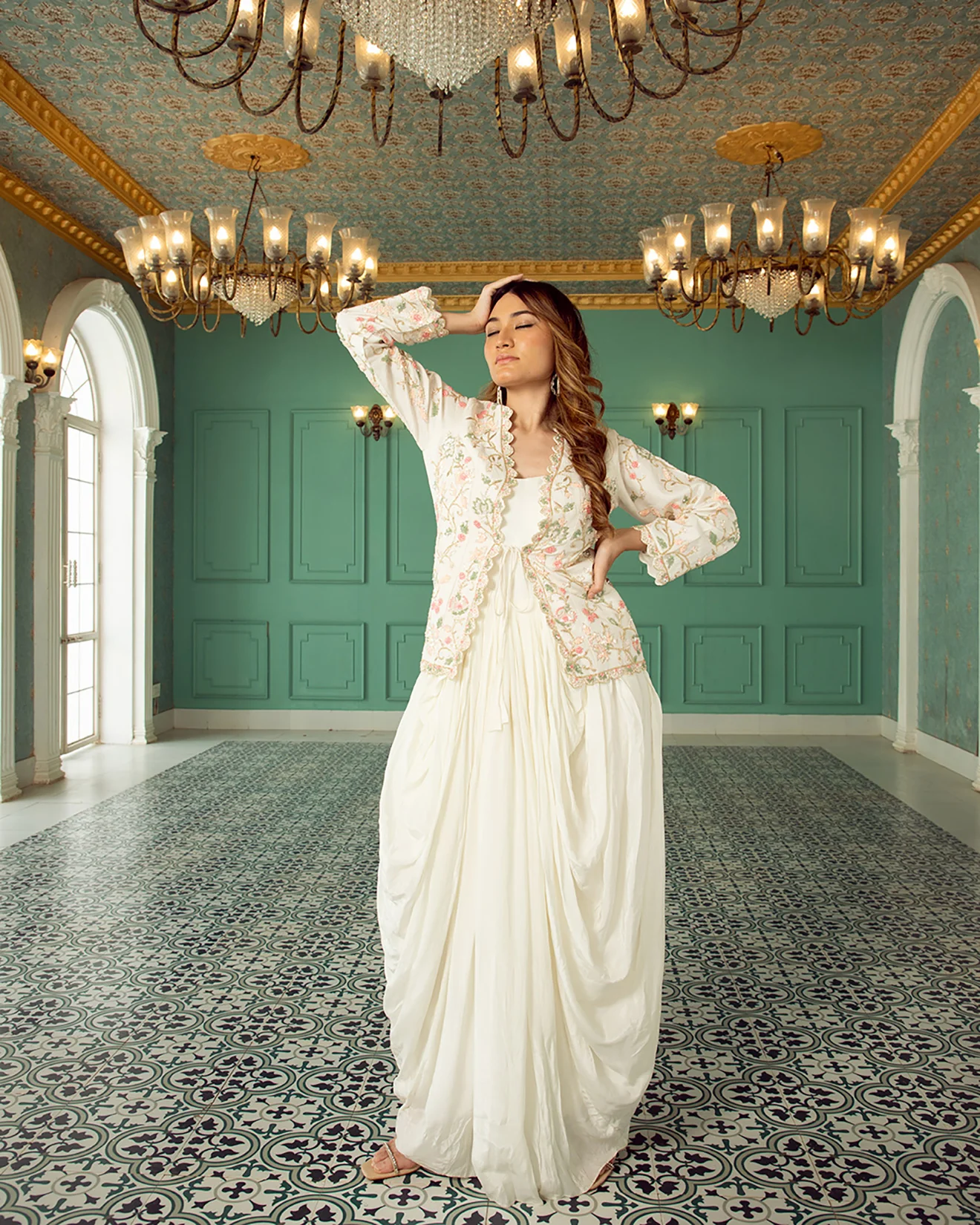 Stone White Embellished Fusion Set - Image 4