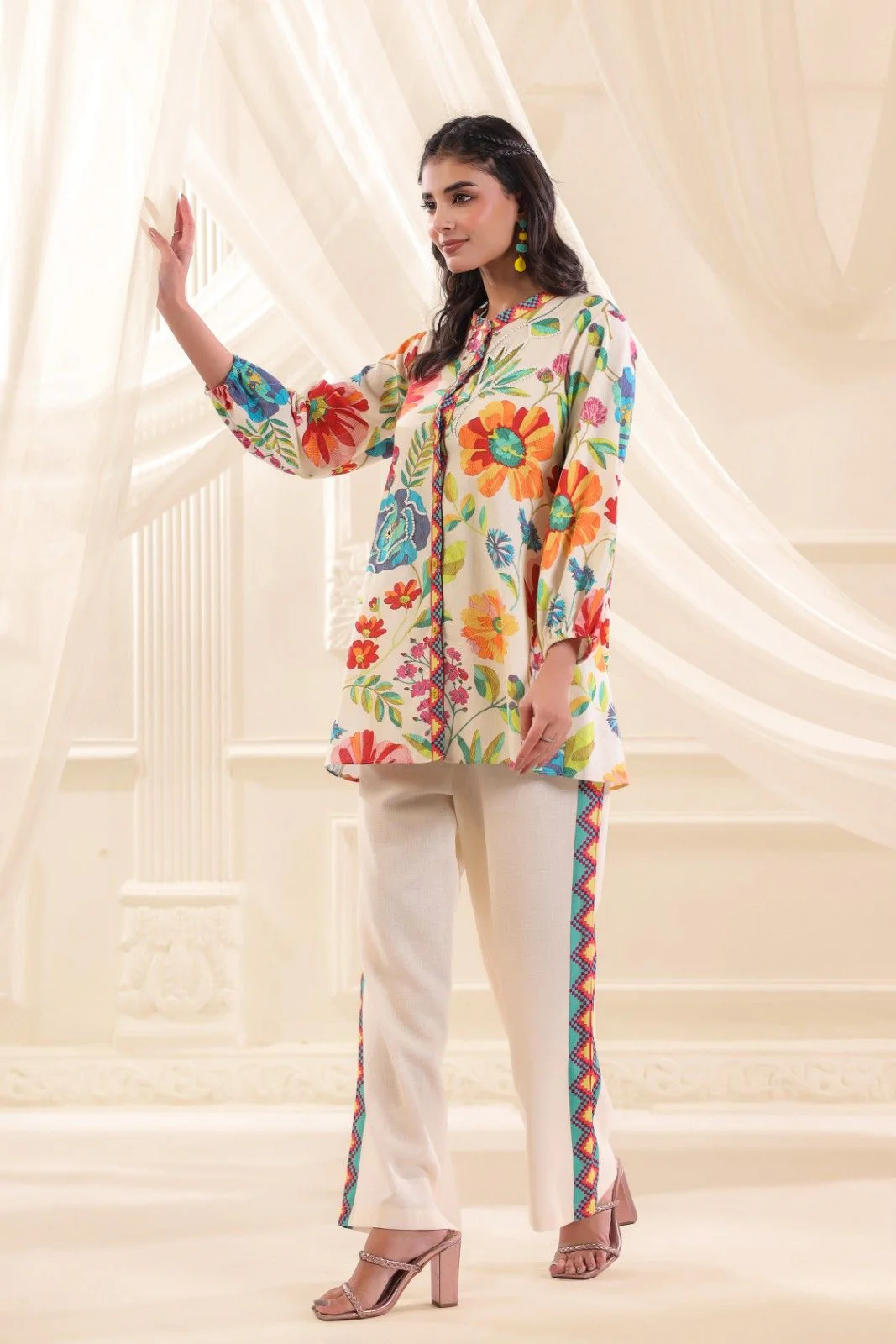 Tropical Flora Printed Linen Co-Ord Set - Image 2