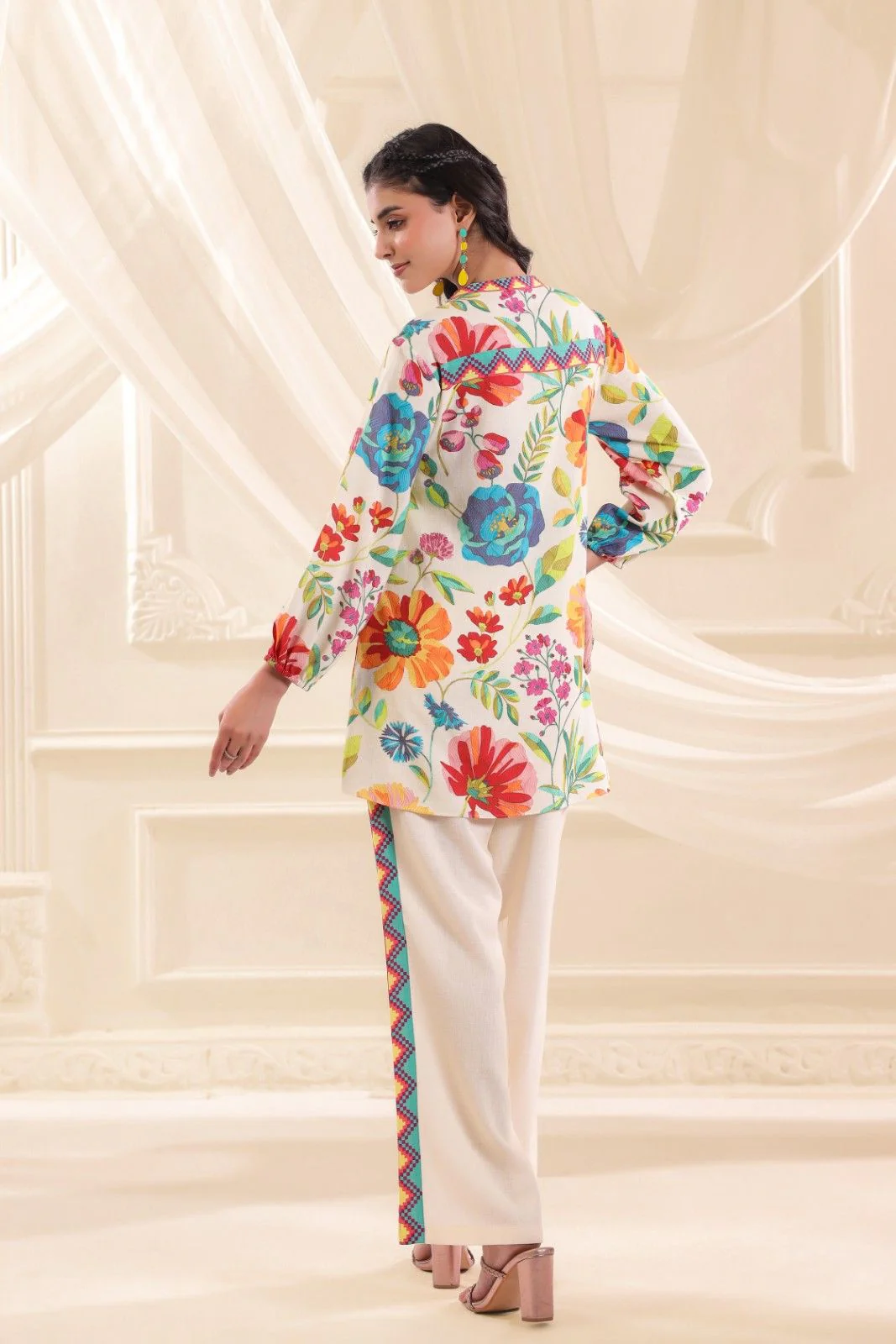 Tropical Flora Printed Linen Co-Ord Set - Image 5