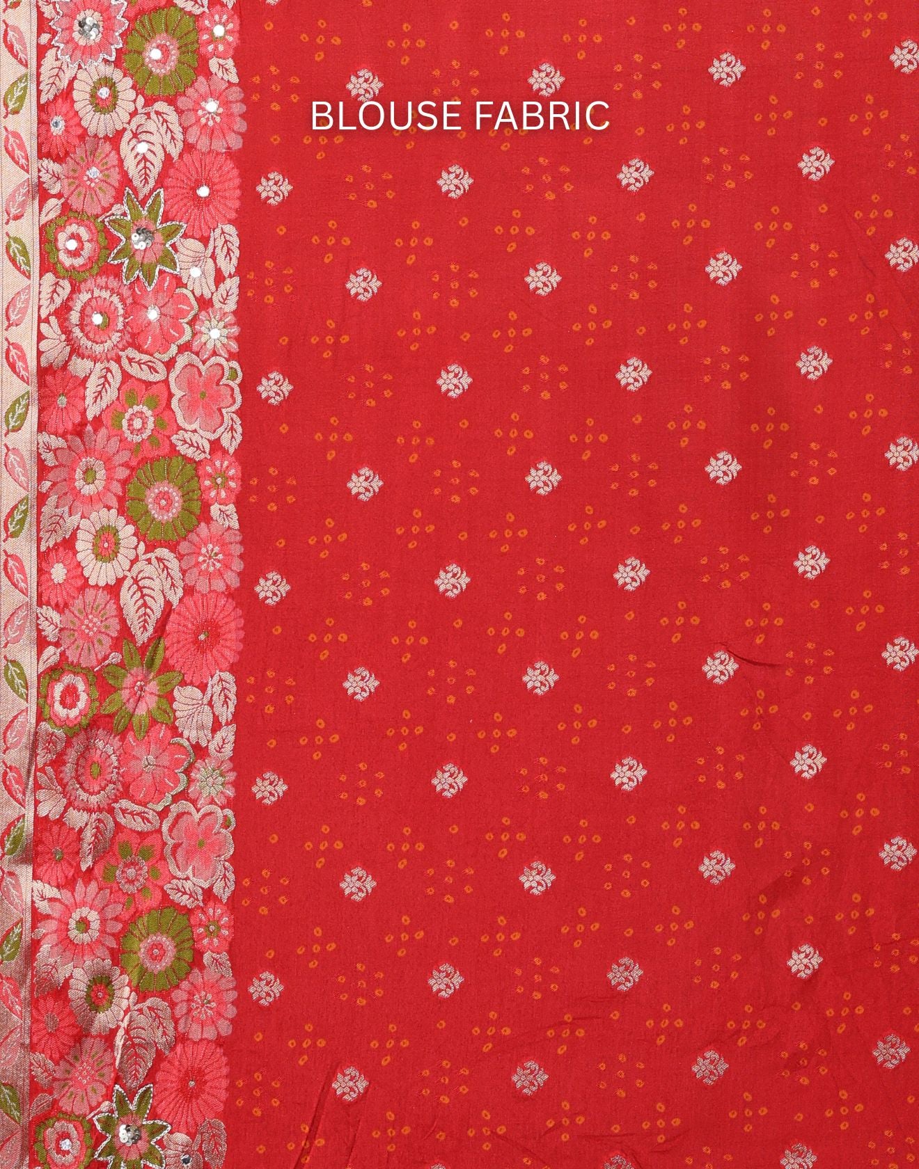 Vermilion Pearl Banarasi Bandhej Silk Saree - Image 7