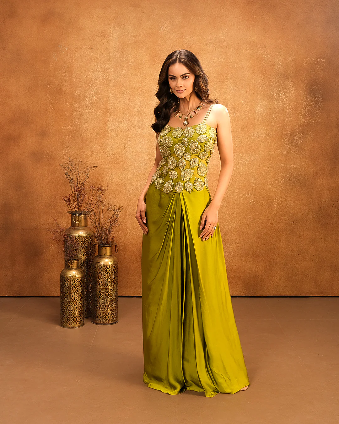 Vibrant Citrus Festive Fusion Drape Set - Image 2