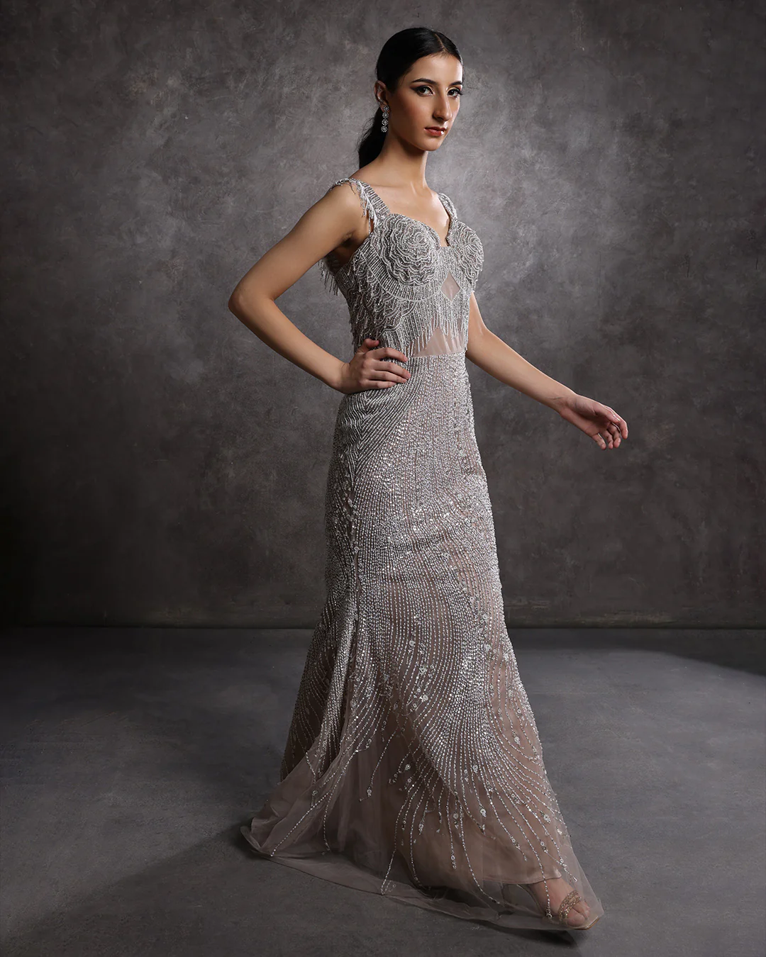 Victorian Glam Embellished Cocktail Gown - Image 2