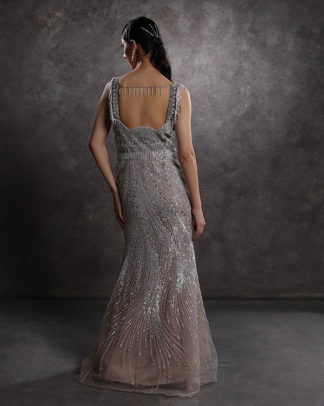 Victorian Glam Embellished Cocktail Gown - Image 4