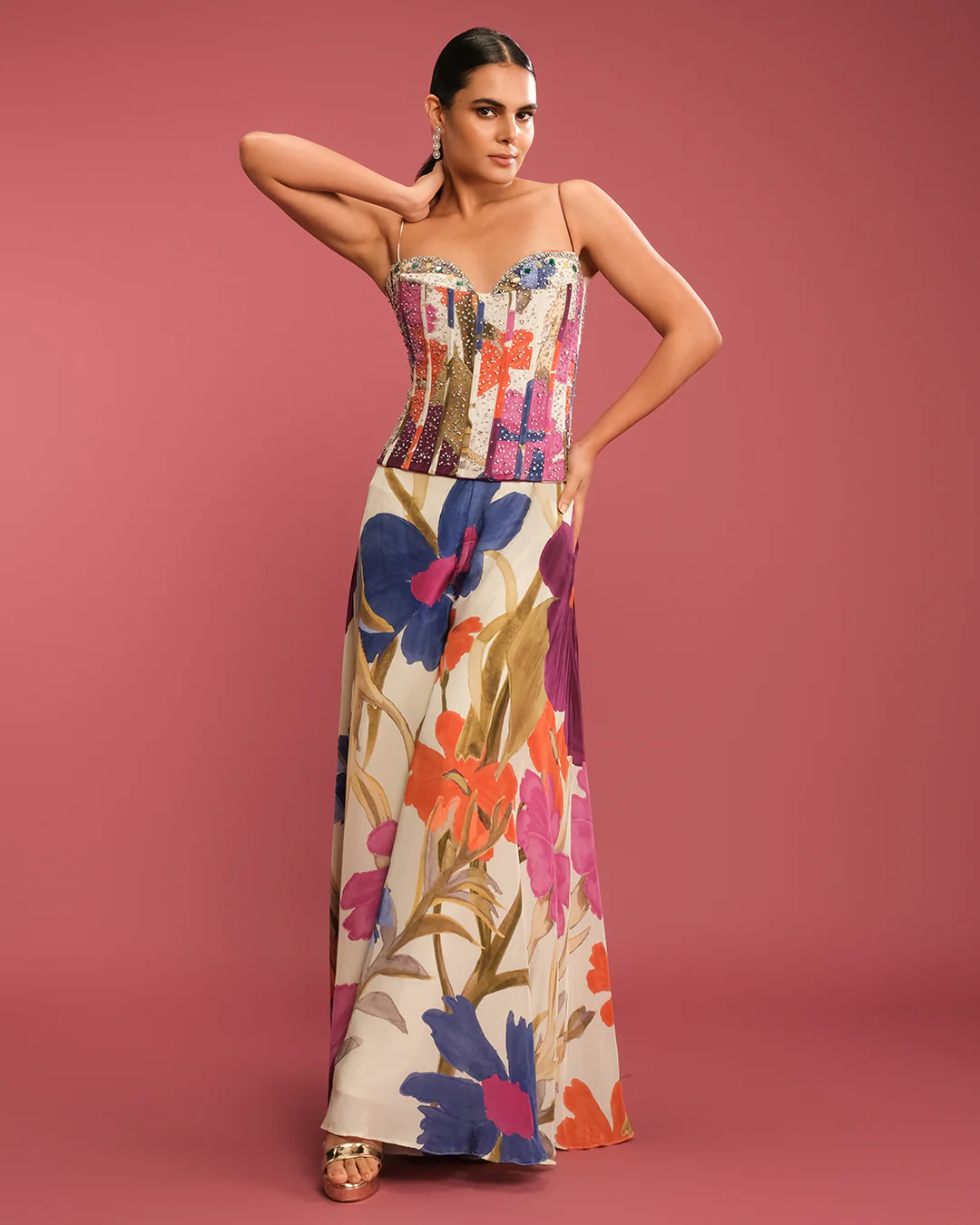 Wild Forest Printed Fusion Corset Set